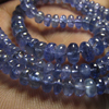 18 inches full strand Gorgeous Quality Natural Blue Transparent - TANZANITE - Smooth Polished Rondell Beads - size 4 - 6 mm approx